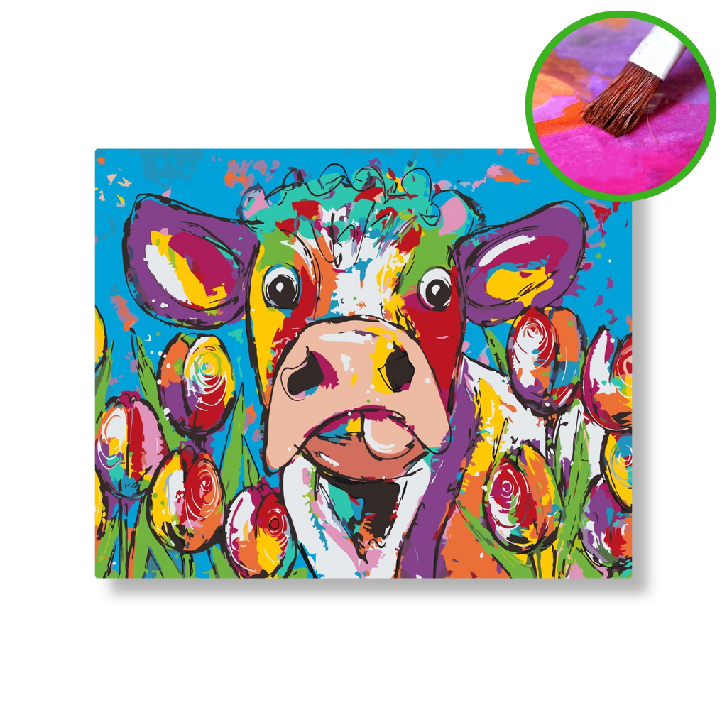 In het tulpenveld | Schilderen op nummer | Vrolijk Schilderij | Schilderen op nummer | Diamond painting | Dot painting