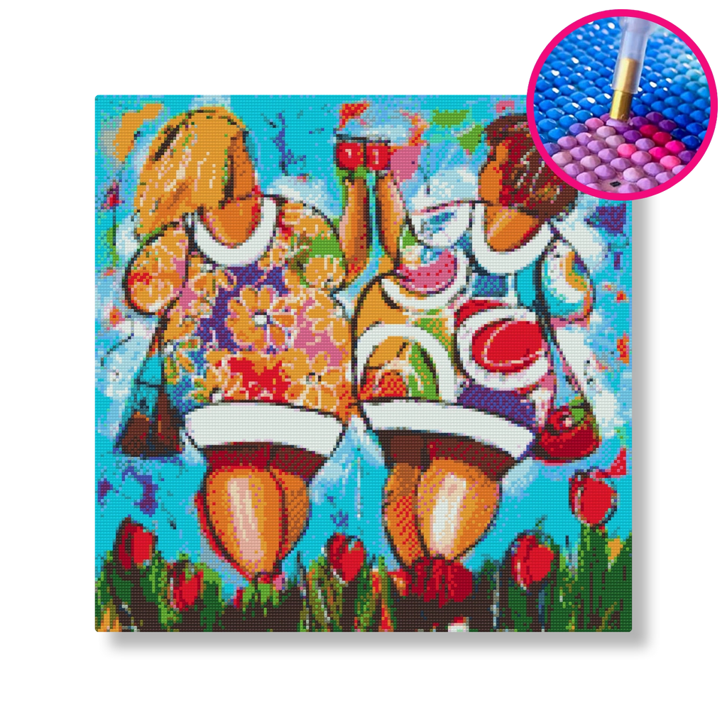 Proost op het weekend | Diamond painting | Vrolijk Schilderij | Schilderen op nummer | Diamond painting | Dot painting